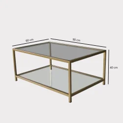 Astro Jurnal Masası Şəffaf Temperli Şüşə - Gold - 4