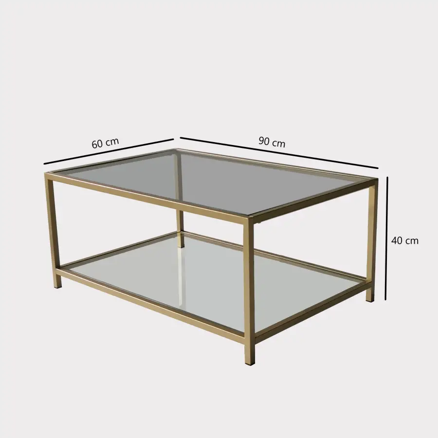 Astro Jurnal Masası Şəffaf Temperli Şüşə - Gold - 4