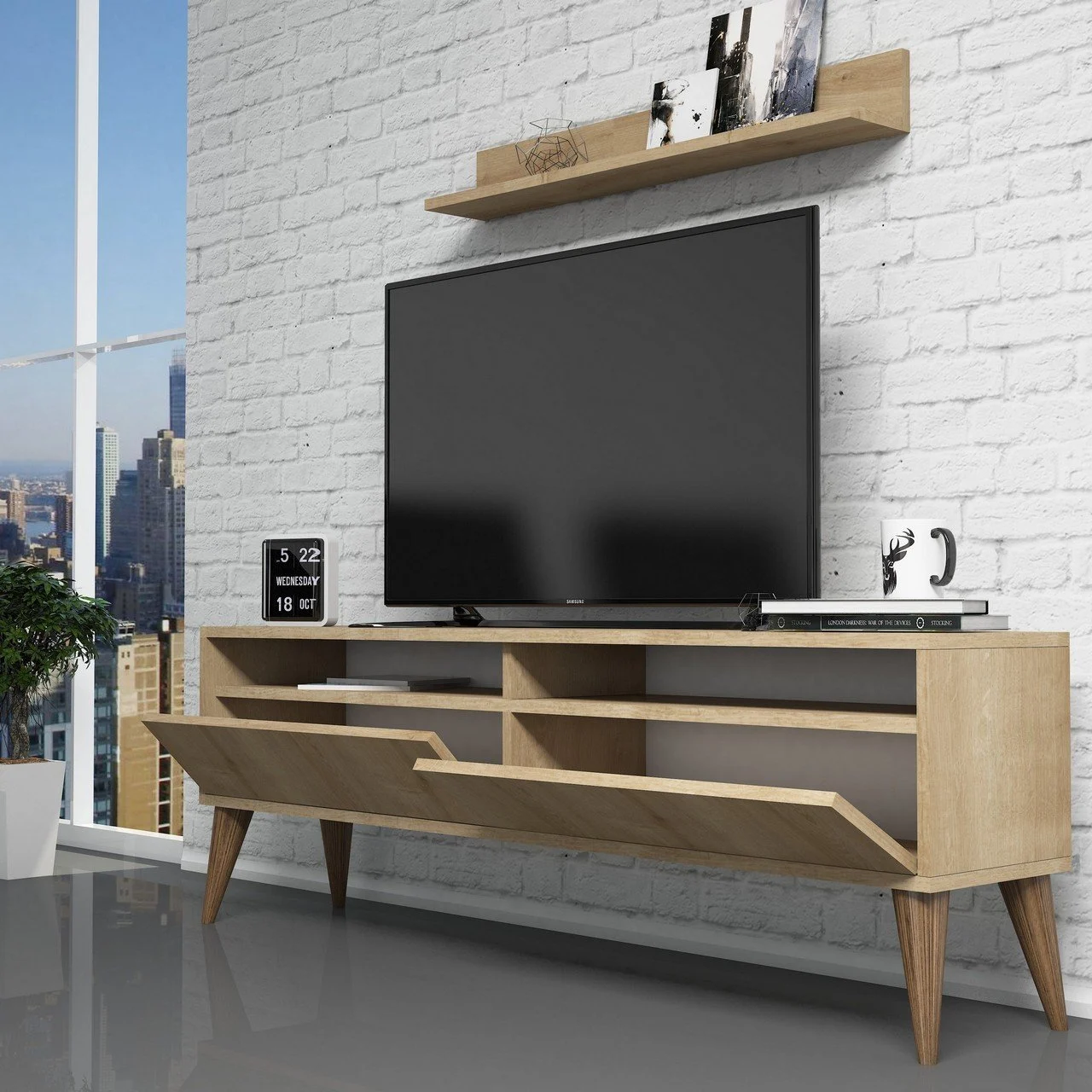 Best Tv Stend Divar Rəfli - Meşə - 3