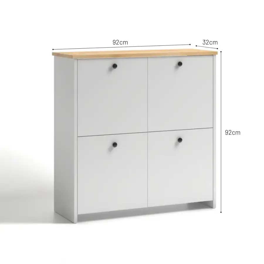 Cube Ayaqqabı Dolabı, Çox Məqsədli Dolab - Ağ/Meşə - 8