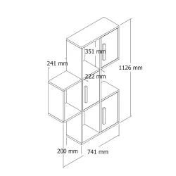 Flora Divar Rəfi, Kitab Rəfi - Cəviz/Krem - 7