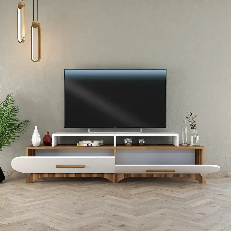 Flora Tv Stend - Cəviz/Ağ - 2