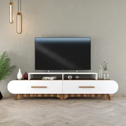Flora Tv Stend - Cəviz/Ağ 