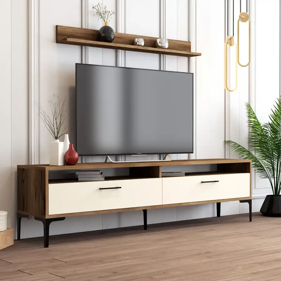 İstanbul Tv Stend - Cəviz/Krem - 2