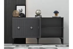 Midas Konsol, 4 Qapılı, 150cm - Antrasit/Gümüşü - 3