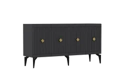 Midas Konsol, 4 Qapılı, 150cm - Antrasit/Qızılı - 5