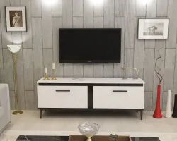 Nitra Tv Stend - Ağ/Royal Mərmər 