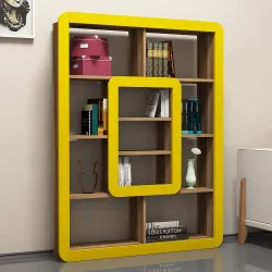 Orkide Kitab Rəfi - Cəviz/Sarı 