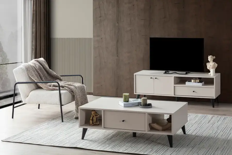 Solina Tv Stend 140cm - Krem - 2
