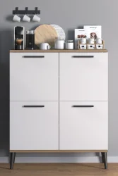 Vitra 4 Qapılı Mətbəx Dolabı - Ağ/Meşə - 1